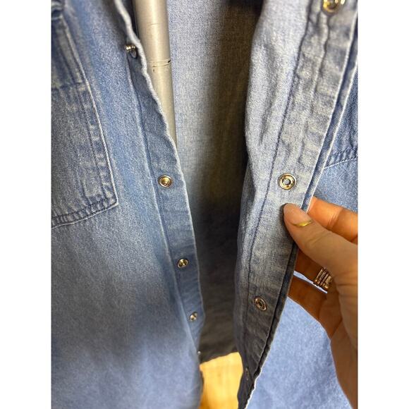 Forge Workwear Denim Button Down Shirt Pearl Snaps Men's Size XLT - Picture 3 of 7